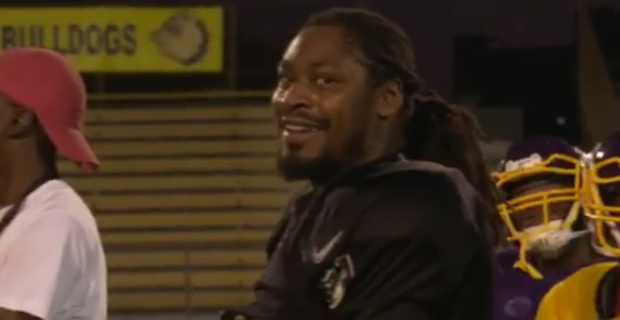 Watch Marshawn Lynch Bulldoze High School Players At Oakland Tech