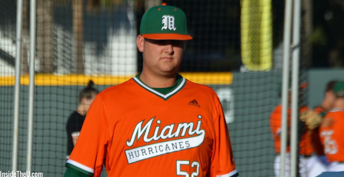 Miami Hurricanes pitcher Jake Garland, a Jupiter grad, does it all