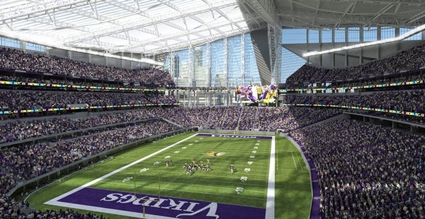 Vikings stadium about a quarter complete