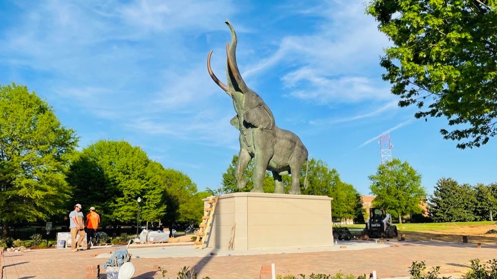 Look Seventon elephant statue installed at BryantDenny Stadium