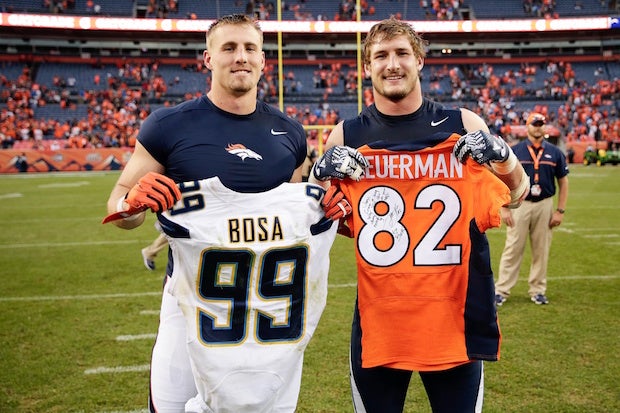 Joey Bosa and Jeff Heuerman reunite in the NFL