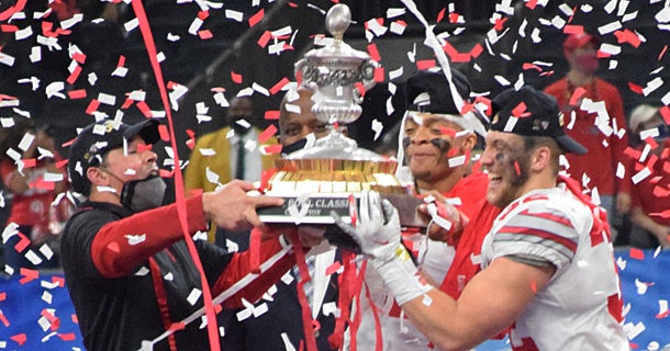 Watch: Ohio State accepts Sugar Bowl trophy for beating Clemson