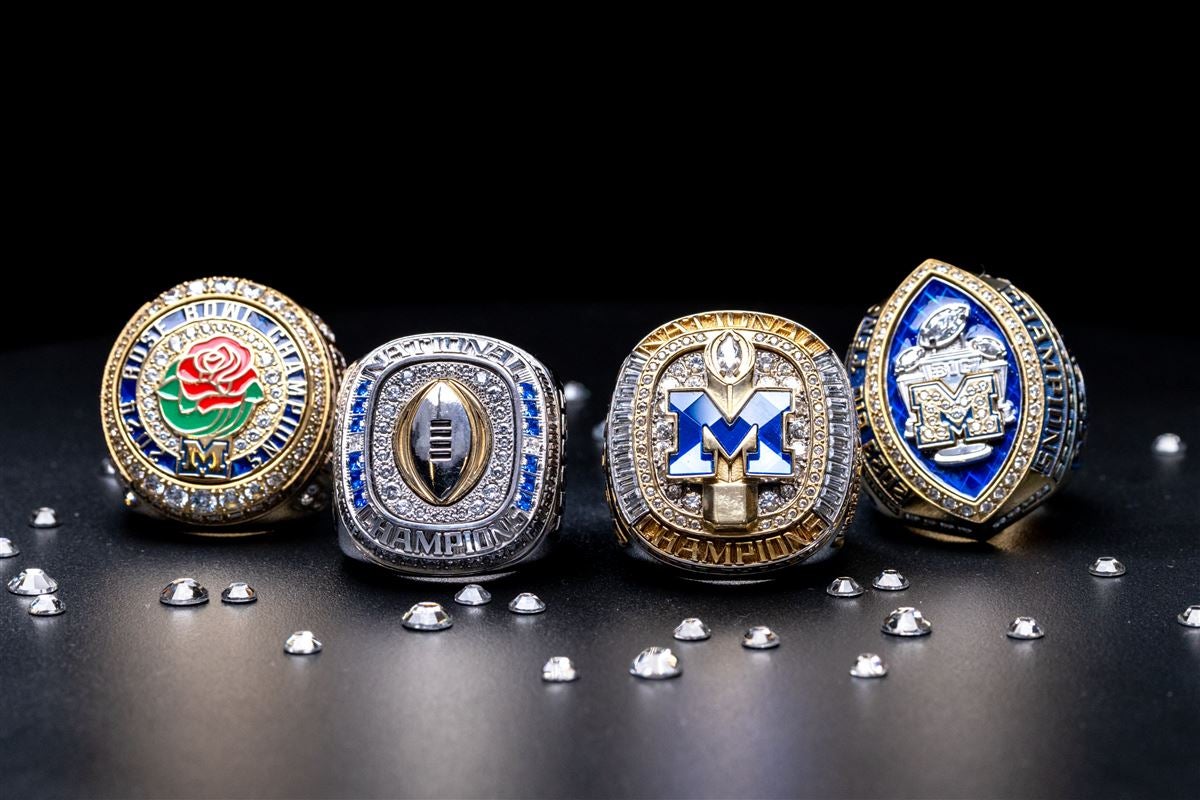 LOOK Michigan football shows off rings from National Championship