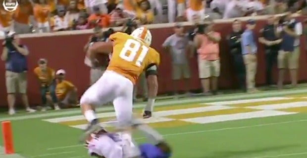 Watch: Austin Pope punches ball out of his own hand to fumble TD