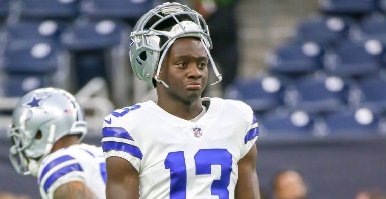 Dallas Cowboys wide receiver Michael Gallup (13) runs a pass route during  an NFL football game against the New York Giants on Thursday, November 24,  2022, in Arlington, Texas. (AP Photo/Matt Patterson