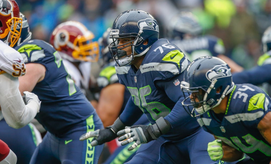 Seattle Seahawks center Joey Hunt (62) talks on the field before the NFL  football team's mock game, Friday, Aug. 4, 2023, in Seattle. (AP  Photo/Lindsey Wasson Stock Photo - Alamy