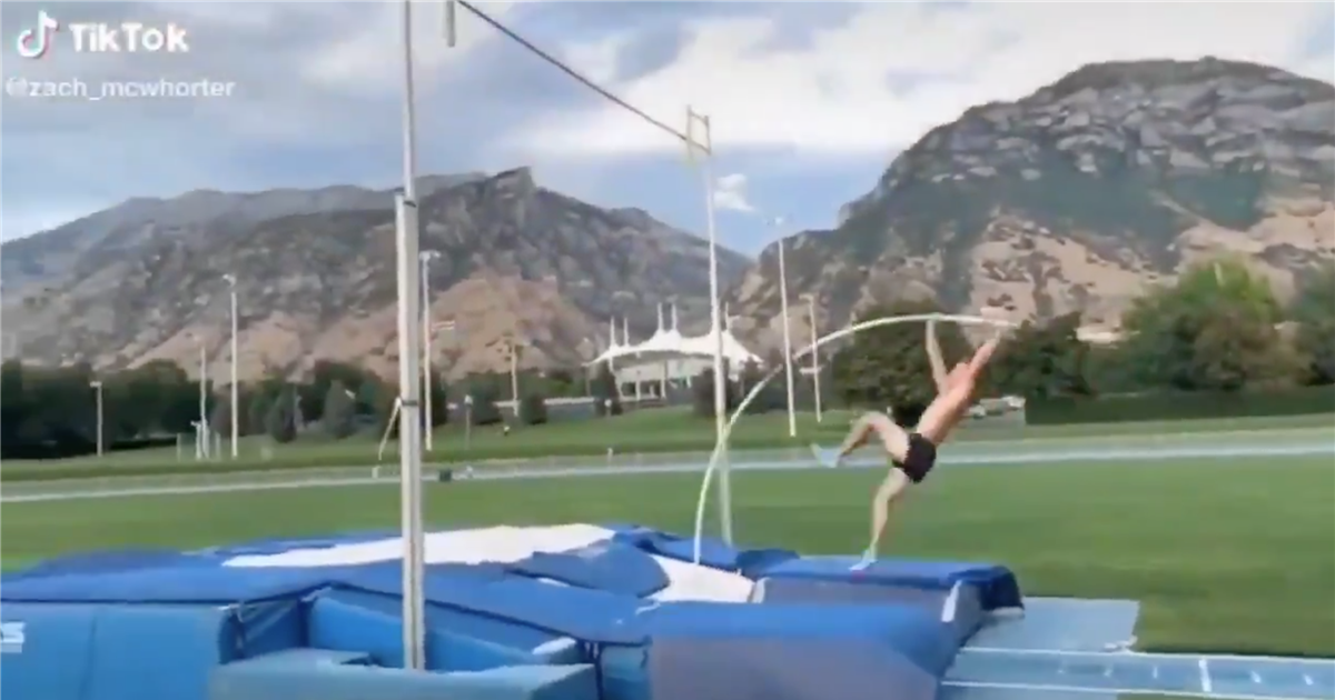 BYU pole vaulter suffers unlucky injury in the wrong place