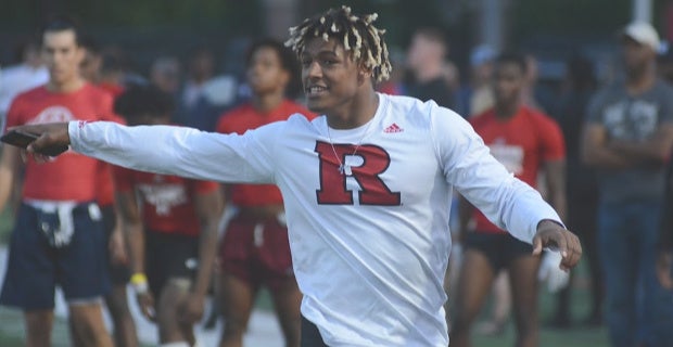 East running back Isaih Pacheco, of Rutgers, (1) smiles during the