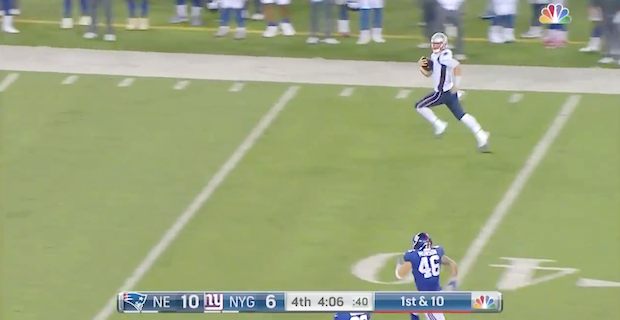 Watch the Giants' defense completely blow coverage, allowing 86-yard TD run  for Patriots QB Danny Etling (VIDEO)