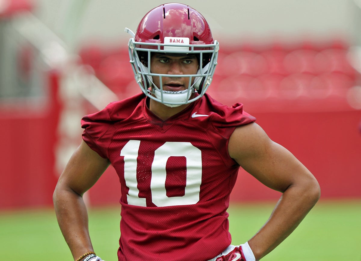 Bama, Alabama Nike #10 Mac Jones Game Jersey