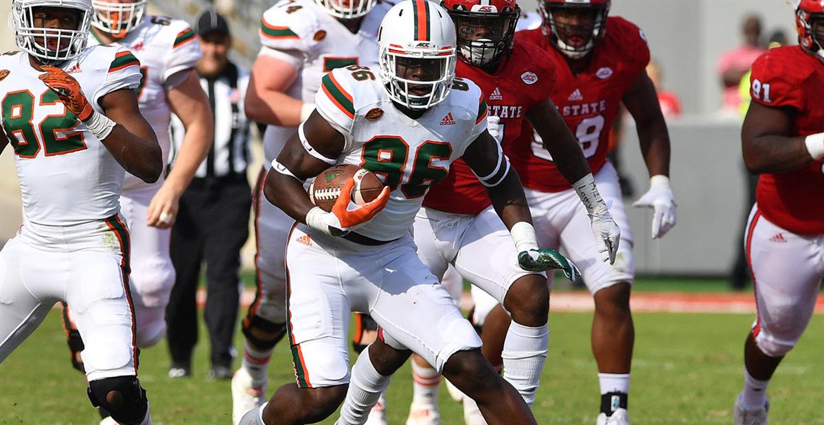 David Njoku Signed Miami College Green Football Jersey (JSA) — RSA