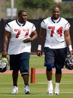 Houston Texans tackle Ephraim Salaam (74) during a training camp