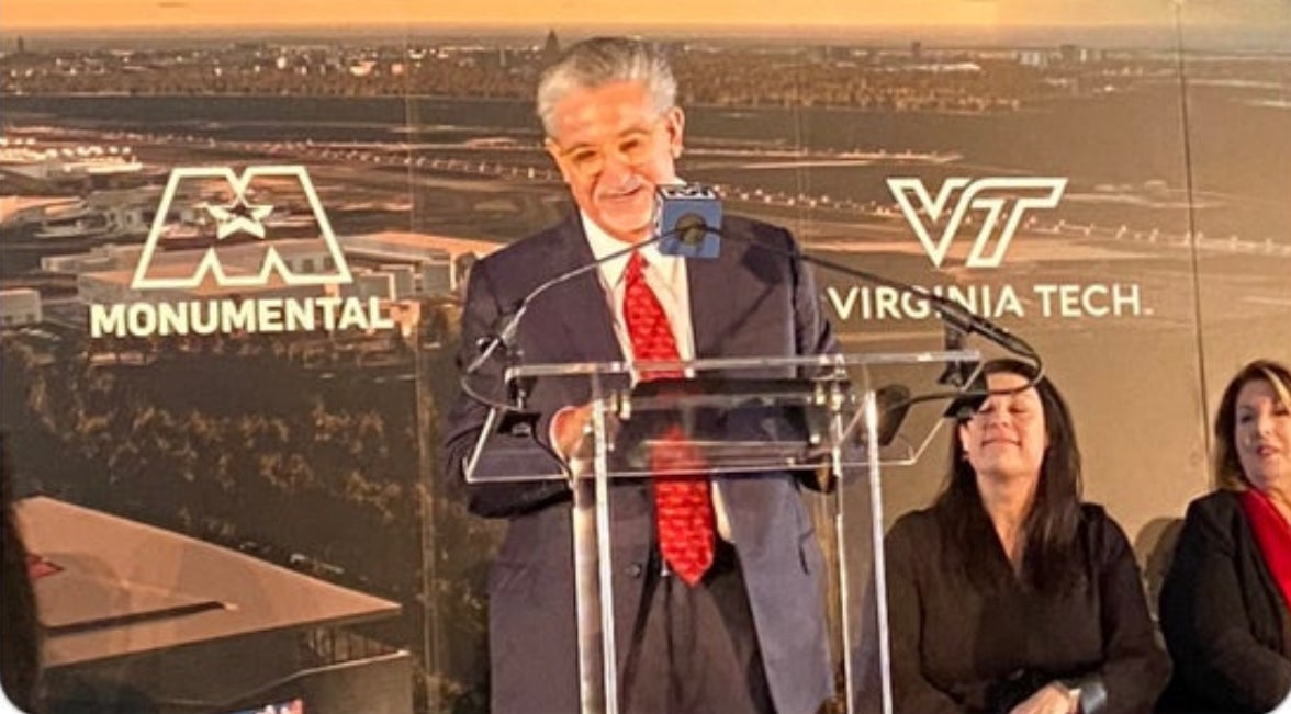 Leonsis rocking a VT tie for the press conference today...