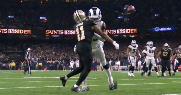 Refs miss clear pass interference call on Rams vs. Saints