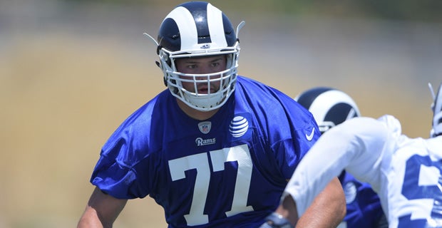 Look: Andrew Whitworth rocking Rams' new jersey and helmet