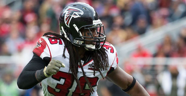 Atlanta Falcons defensive tackle Abdullah Anderson (98) watches a fumble  during the first half of an NFL football game against the Cleveland Browns,  Sunday, Oct. 2, 2022, in Atlanta. The Atlanta Falcons