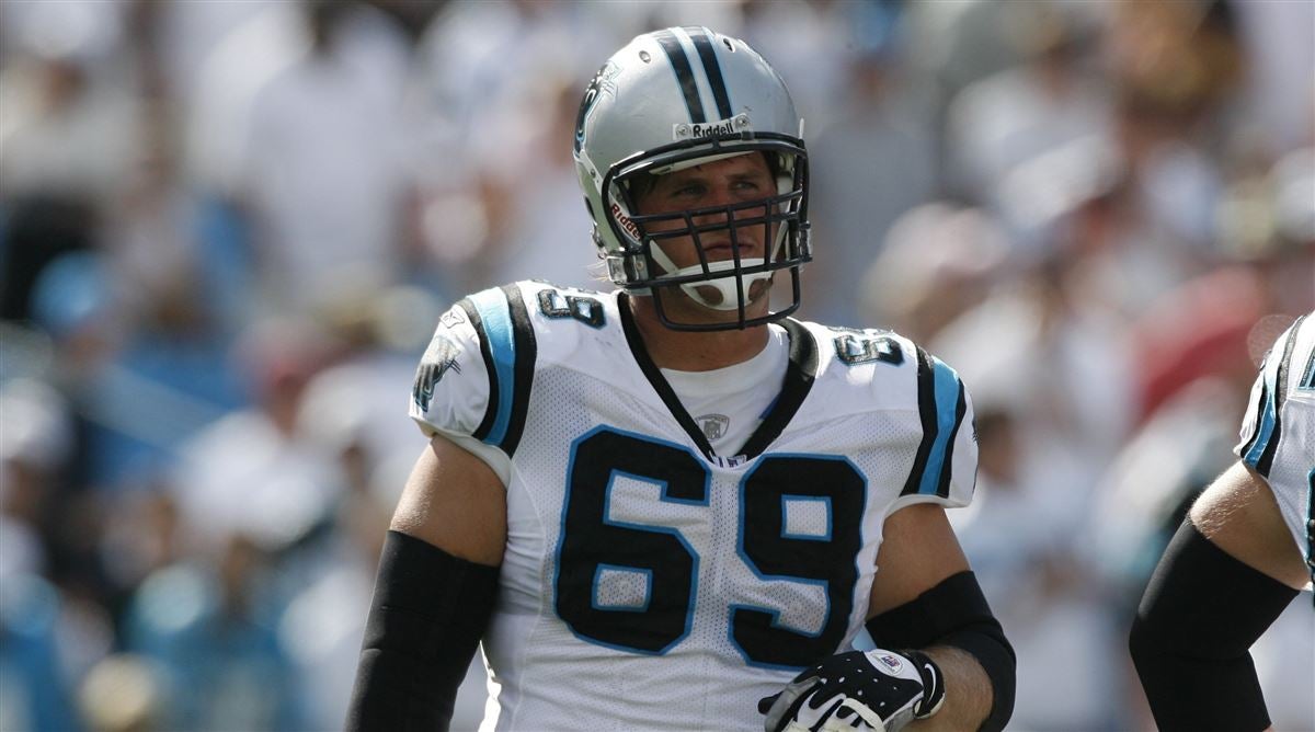 Carolina Panthers offensive tackle Jordan Gross (69) watches the