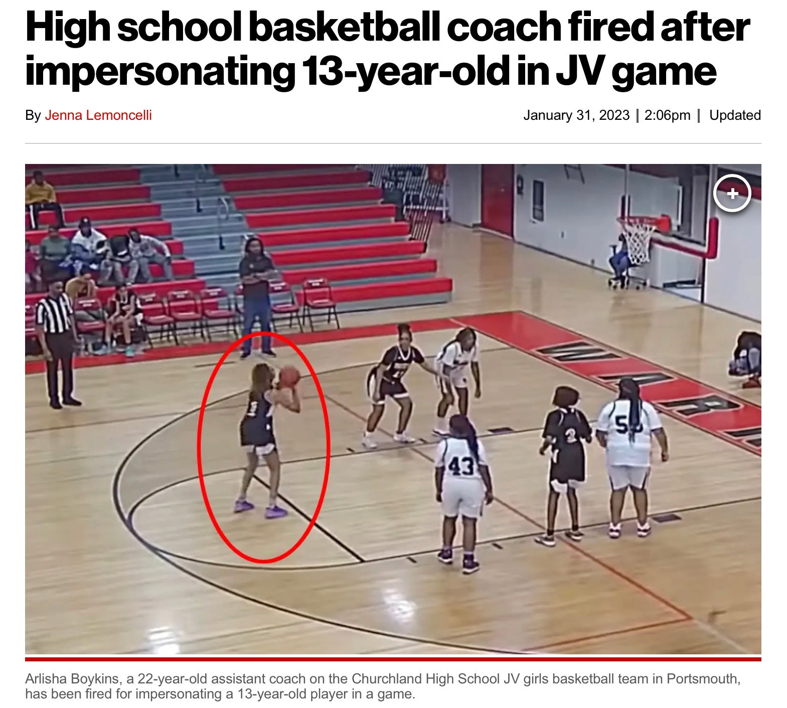 High School coach posed as a player in game