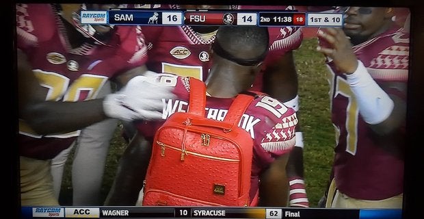 Florida state turnover backpack generates jeers from fans, media Florida State turnover backpack generates jeers from fans, media