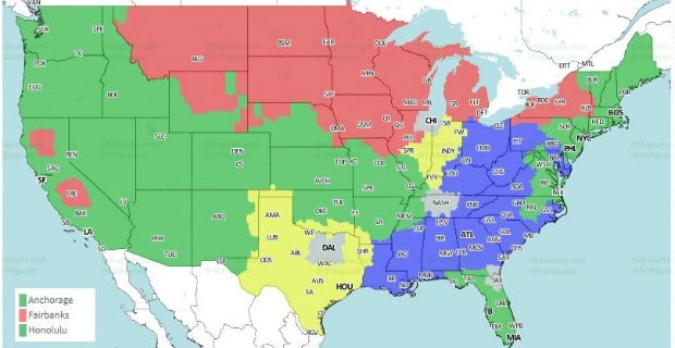Packers preseason TV network map : r/GreenBayPackers