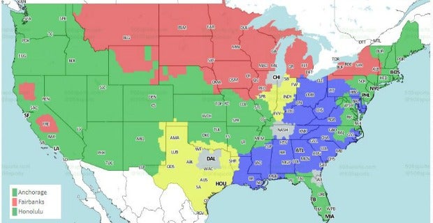 NFL Coverage Map Week 4: TV Schedule for FOX, CBS Broadcasts