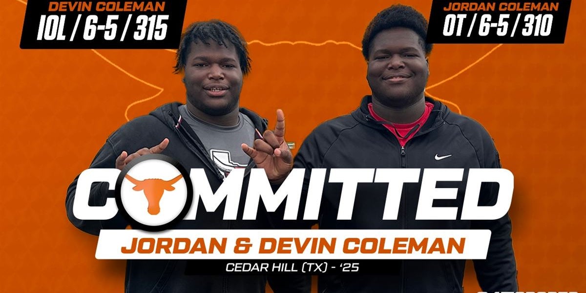 Texas adds in-state twin brothers Jordan, Devin Coleman to offensive line haul for 2025