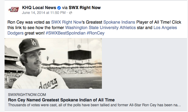 Ron Cey 'Greatest Spokane Indian of All Time' thanks to WSU fans