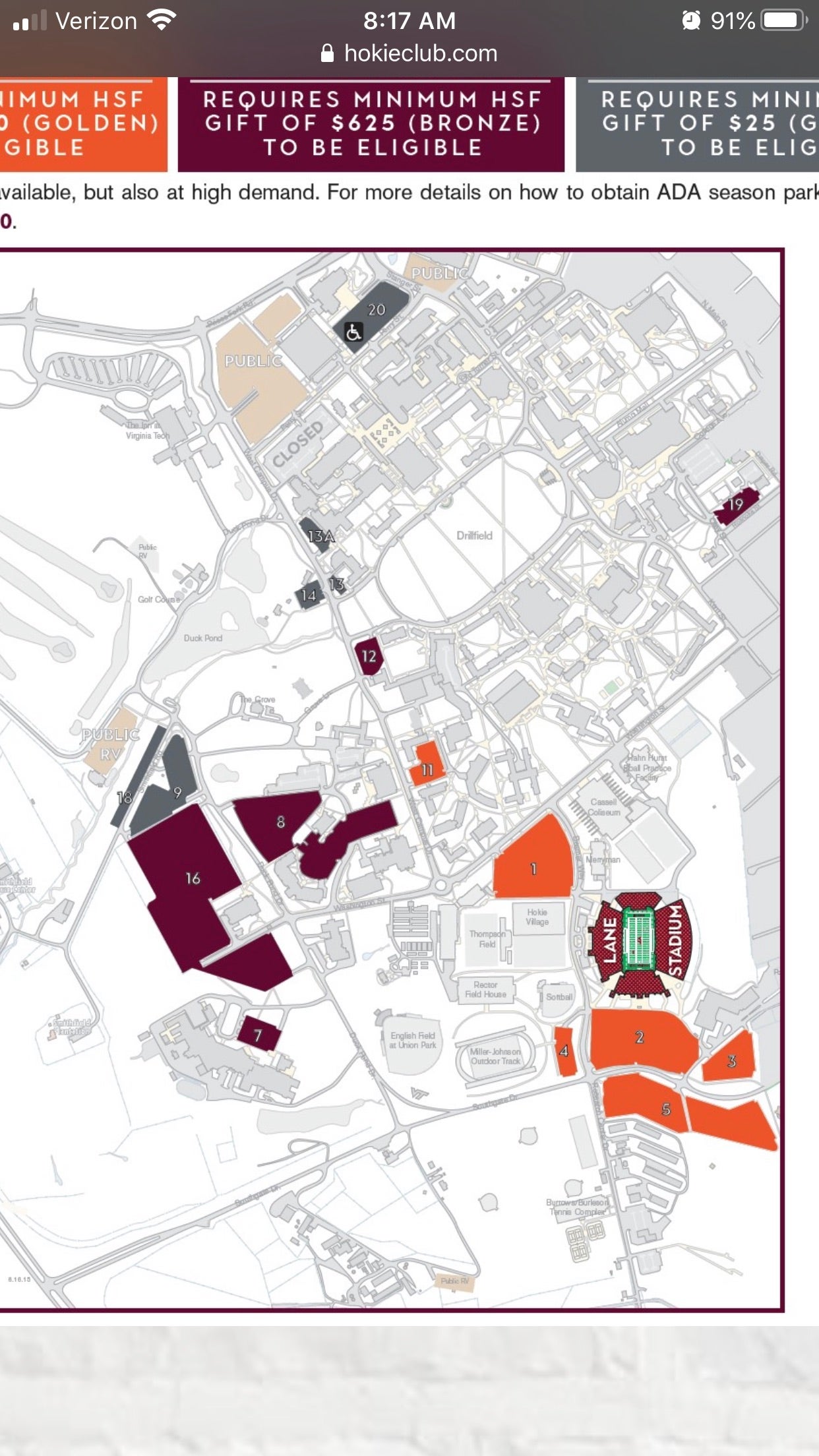 Football Parking passes