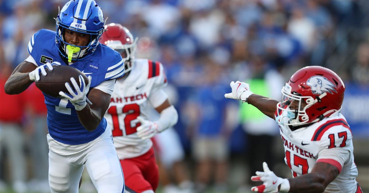 #14 BYU gets off to a hot start with a 63-7 rout of Utah Tech