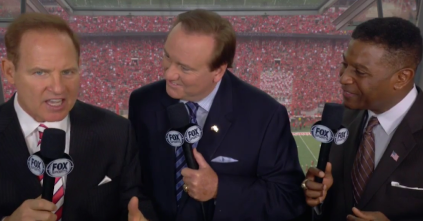 Watch: Les Miles rooted for Nebraska throughout broadcast