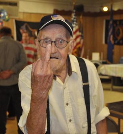 Image result for old man giving middle finger