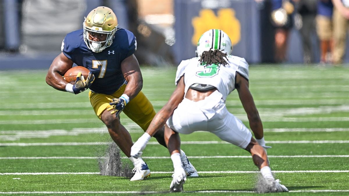 Notre Dame running back Audric Estimé discusses his physical  transformation, his offseason focus and 2023 season goals