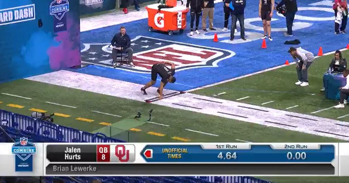 Nfl games today Jalen Hurts runs 4.59 40-yard dash at NFL Combine