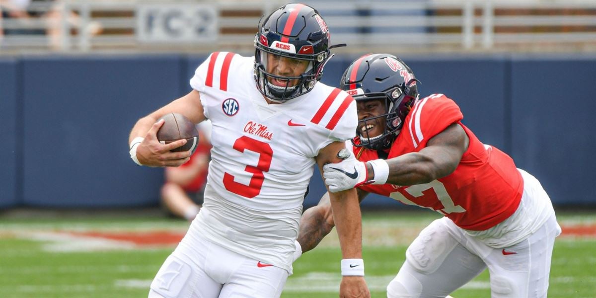 Ole Miss quarterbacks Jaxson Dart, Spencer Sanders and Walker Howard