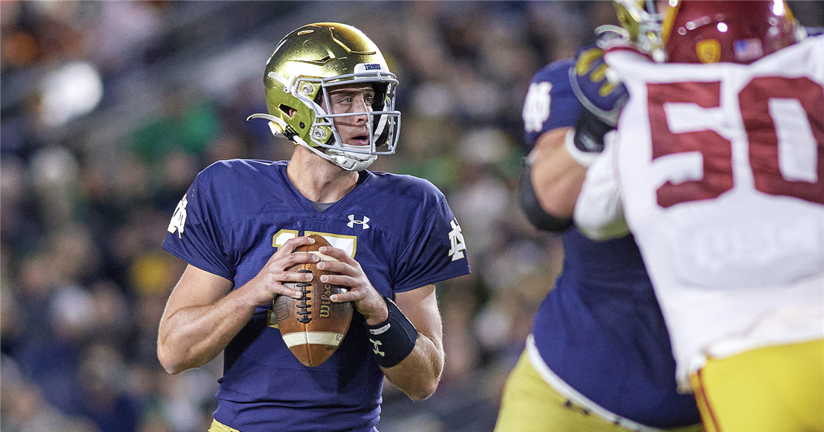 Notre Dame coach Brian Kelly talks Jack Coan, Tyler Buchner and QB ...