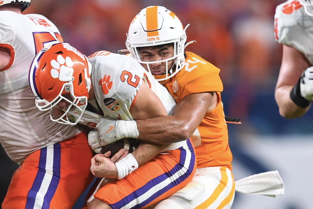 Clemson's Will Shipley HURDLES a defender on his way to the end zone