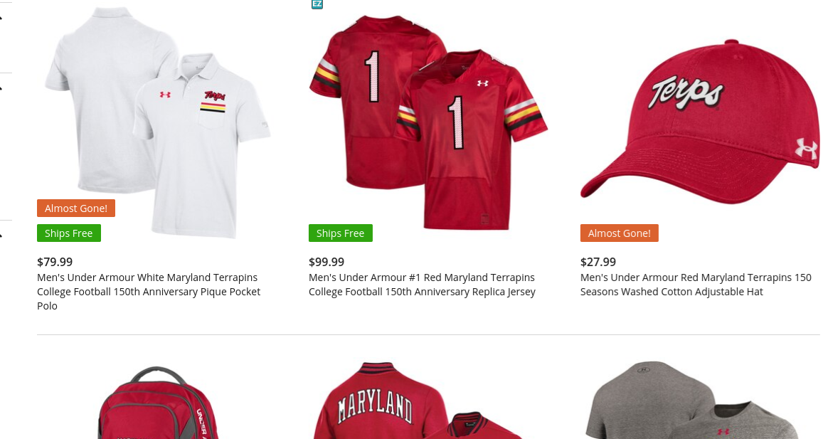 Men's Under Armour Red Maryland Terrapins Replica Baseball Jersey