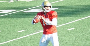 VIDEO: Quarterbacks Throwing at UCLA's Practice VIDEO: Quarterbacks Throwing at UCLA's Practice