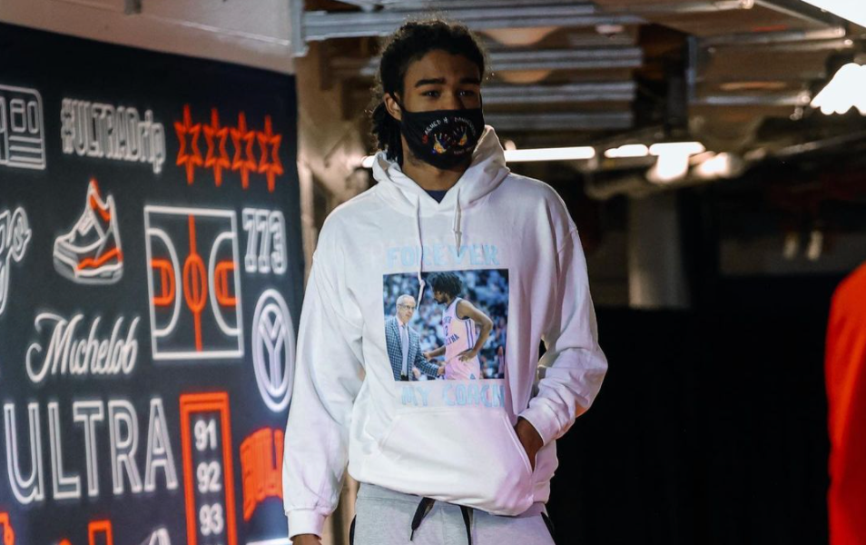 Former UNC Star Coby White Honors Roy Williams With Custom Hoodie