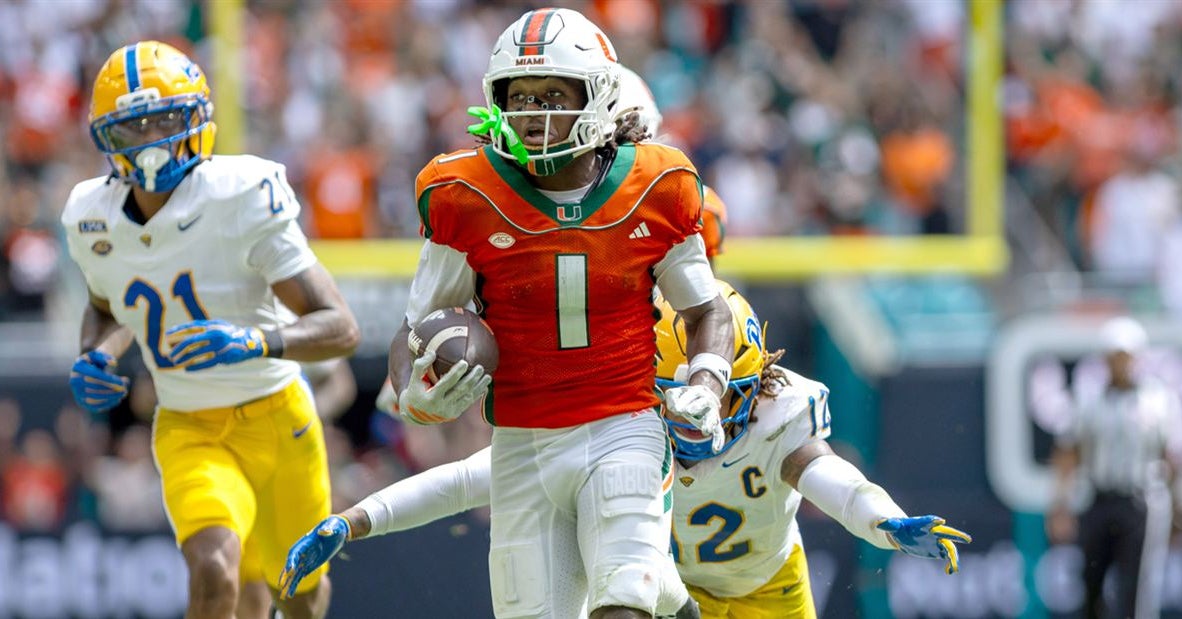 Malachi Toney's record setting day leads the way for No. 1 Miami's 52-23 victory over Pittsburgh