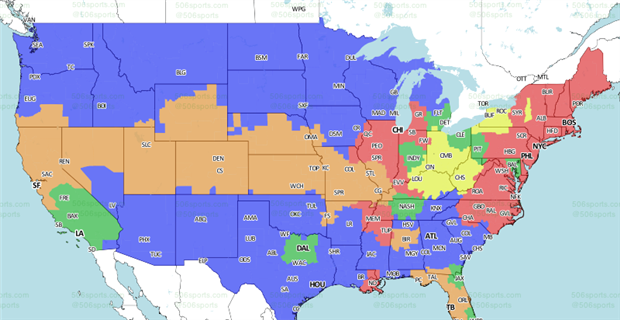 Chicago Bears-New York Giants coverage map