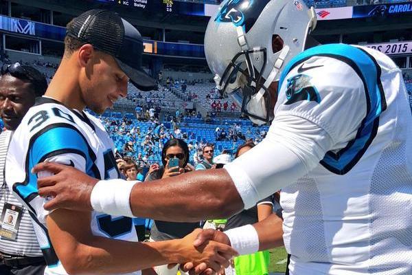 Stephen Curry keeps Panthers jersey in a safe