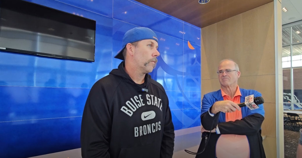Boise State offensive line coach Tim Keane talks OLine, Utah State