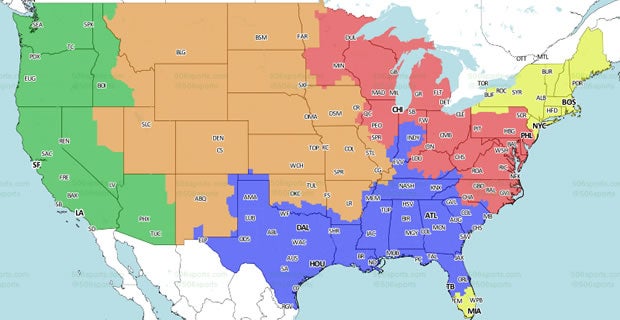 New England Patriots at Denver Broncos (CBS): TV Broadcast map - Mile High  Report