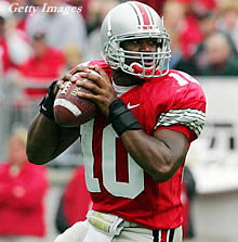 Ohio State linebacker A.J. Hawk rushes during second quarter against Miami  of Ohio at Ohio Stadium in Columbus, Ohio, Saturday, Sept. 3, 2005. A.J.  Hawk, Bobby Carpenter and Anthony Schlegel might be the best set of  linebackers in college football