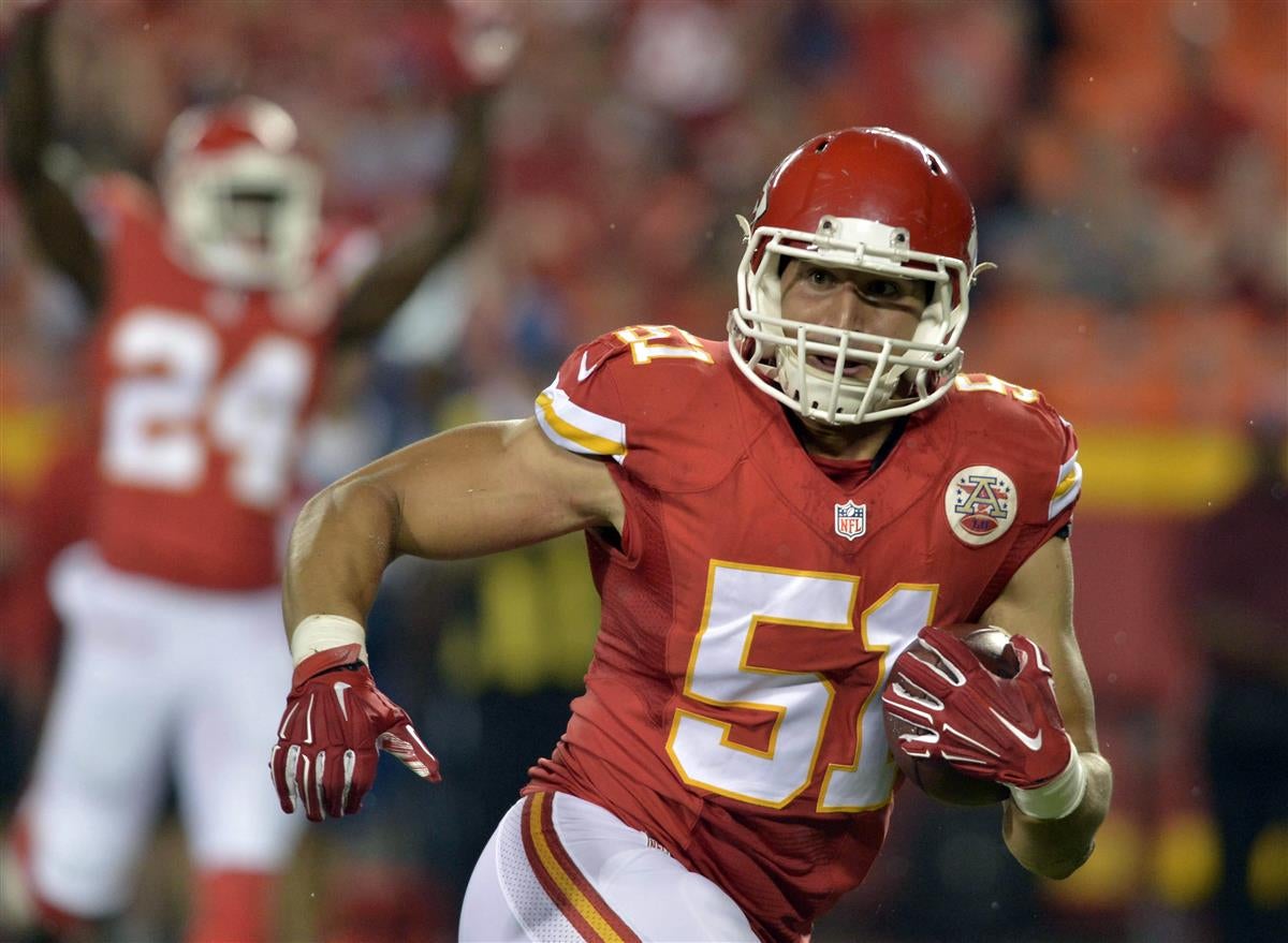 Kansas City Chiefs linebacker Frank Zombo (51) during the first half of an  NFL preseason football game in Kansas City, Mo., Friday, August 11, 2017.  (AP Photo/Reed Hoffmann Stock Photo - Alamy