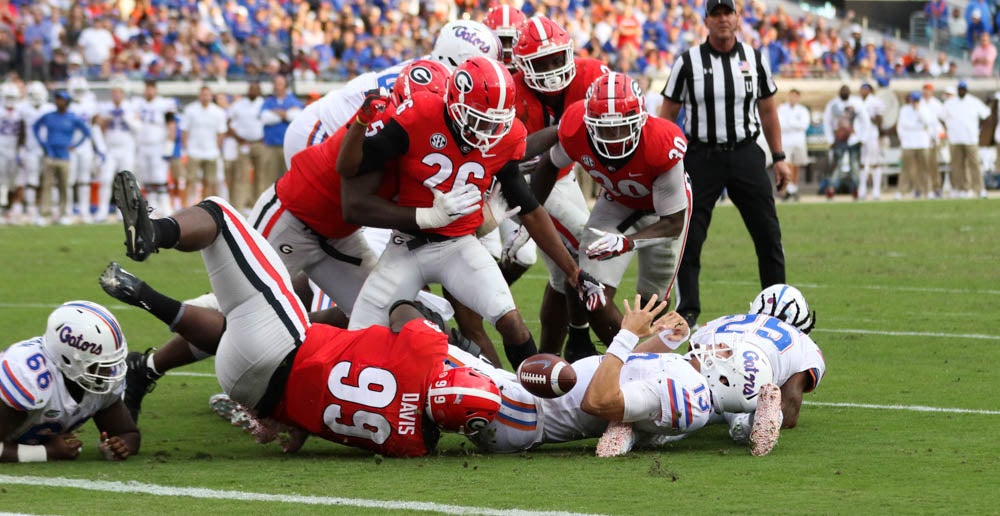 The Georgia Bulldogs defeat the Florida Gators, 36-17