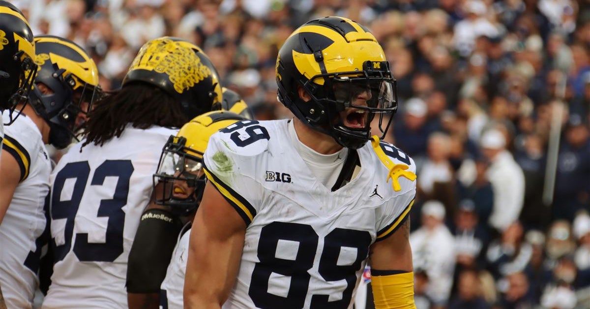 Michigan tight end AJ Barner selected in 2024 NFL Draft after one year ...