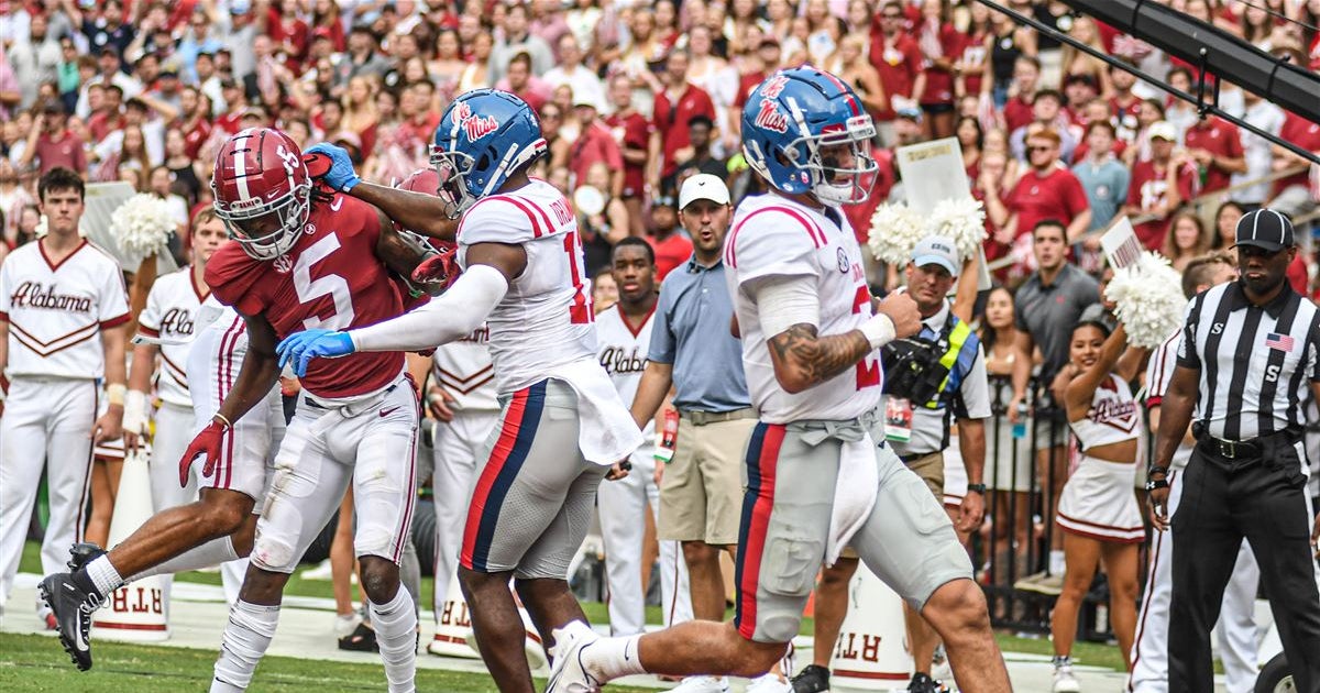 Ole Miss Head Coach Lane Kiffin Gives Qb Matt Corral Thumbs Up For Performance Versus Alabama