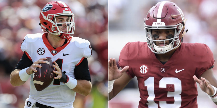 The Atlanta Voice on X: Alabama had two quarterbacks in its 2017  recruiting class: Tua Tagovailoa and Mac Jones. Both ended up being  first-round picks, and they will now face off in